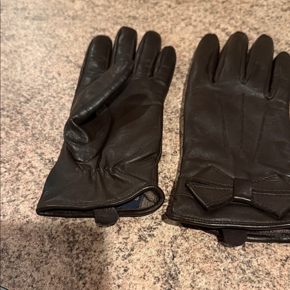Brooks Brothers Dark Leather Gloves
